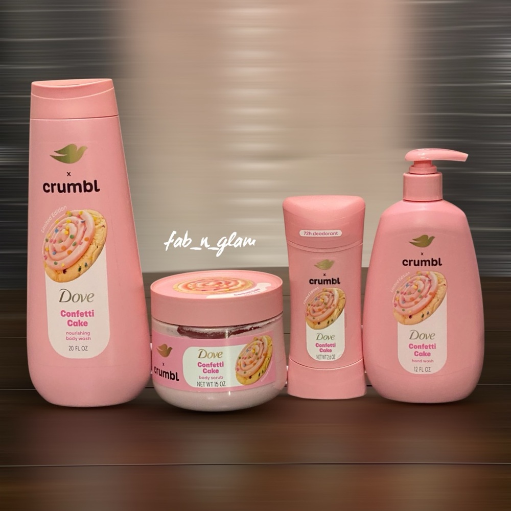 Set of 4 Limited Edition Dove x Crumbl— Confetti Cake Bundle